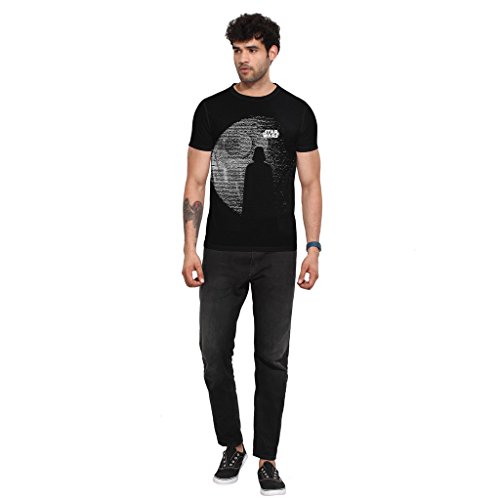 Image of Star Wars Mens Polyester Printed Round Neck Short Sleeves Tshirt - Black (STWR0061)