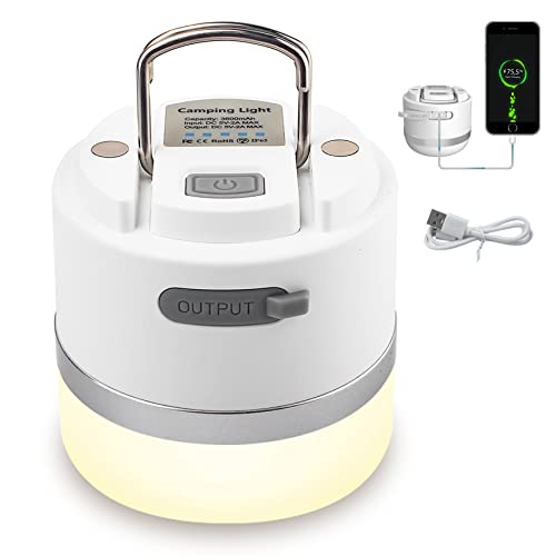 LED Campinglampe Aufladbar, USB Camping Laterne Dimmbar,5 Leuchtmodi Notfall Camping Lampen mit Haken, 3600mAh Magnetisch Zeltlampe Campingleuchte für Wandern, Camping ,Notfall Cover