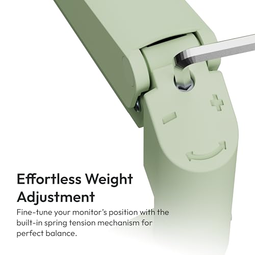 Image of Pixio PS1S Wave Mint Green Single Monitor Arm Stand Desk Mount - Fits up to 32 inches Monitors and up to 19.8lbs. VESA Compatibility and Integrated Cable Management