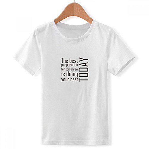 T-Shirt Blanc pour Les Garçons au Col Ras du Cou Idéal pour l'École et le Sport