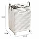 Siyecioa Wäschekorb Plastik Faltbare, Wäschesammler, 60L Laundry Baskets mit Rollen, Wäschebox für Waschküche, Schlafzimmer, Verdicktes Material mit Griff