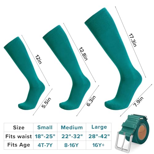 Image of Baseball Socks and Belt Combo for Youth Adult - Softball Socks and Belt for Boys and Girls