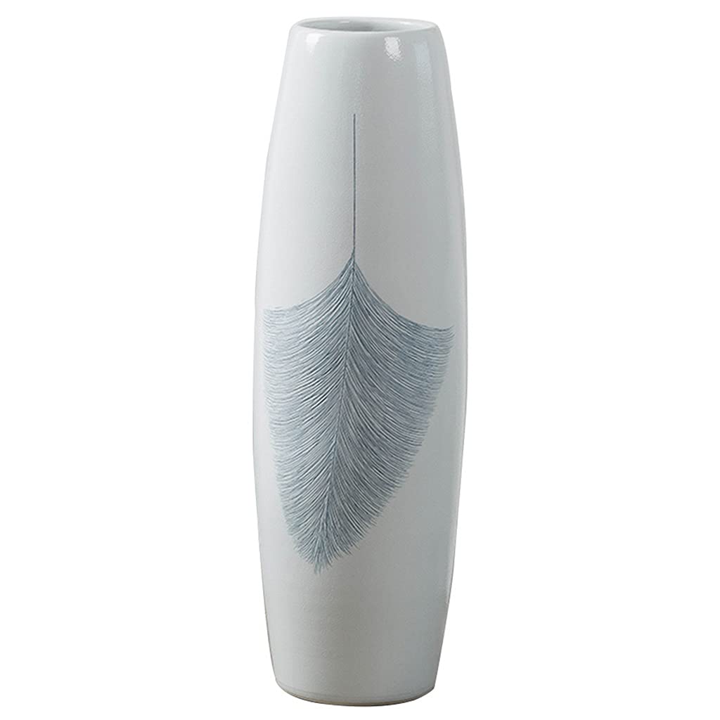 SnamicE White Ceramic Large Vase Floor Vase Large Decoration Living Room Porch Flower Arrangement Artificial Flower Tall Bottle,
