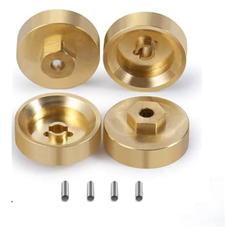 RC Hex Hub Adapters SCX24 ,Copper Heavy duty Brass Hex Adaptor for 1/24 RC Crawler Axial SCX24 AXI90081 AXI00001 AXI00002 Car Panda Tetra Crawlers 4pcs Cover