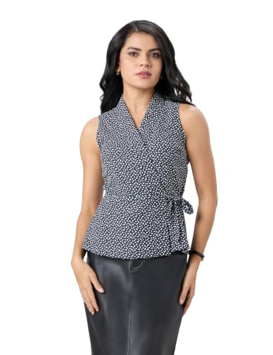 Image of Symbol Premium Women's All Over Print Sleeveless Wrap Top (Regular Fit | Desk-to-Dinner) (Available in Plus Sizes)