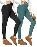 Basic Matching: Damen leggings lang mit fleece-futter eine einfache Version kann leicht zu Winterjacken, Röcken, Pullovern, Windbreaker, Sneakers, Stiefeln und mehr passen. Machen Sie sich keine Sorgen über aufgeblähte Beine, die thermounterwäsche genau richtige Dicke hält unsere winterhose warm und modisch, und Sie können sie auch während des Schlafes tragen!