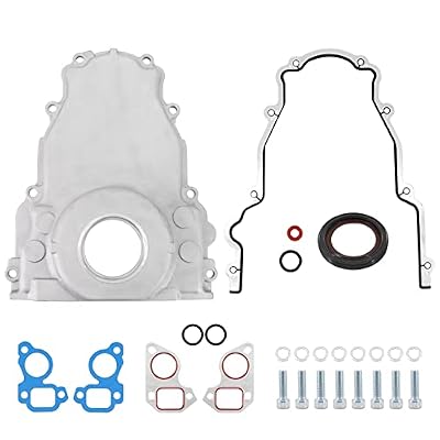 Engine Front Timing Cover w/Gasket & Seal kit Compatible with GM Gen III LS1 LS6 4.8L 5.3L 5.7L 6.0L for Chevy Silverado Sierra 1500 2500 3500 Corvette Tahoe Yukon 12561243 12633904