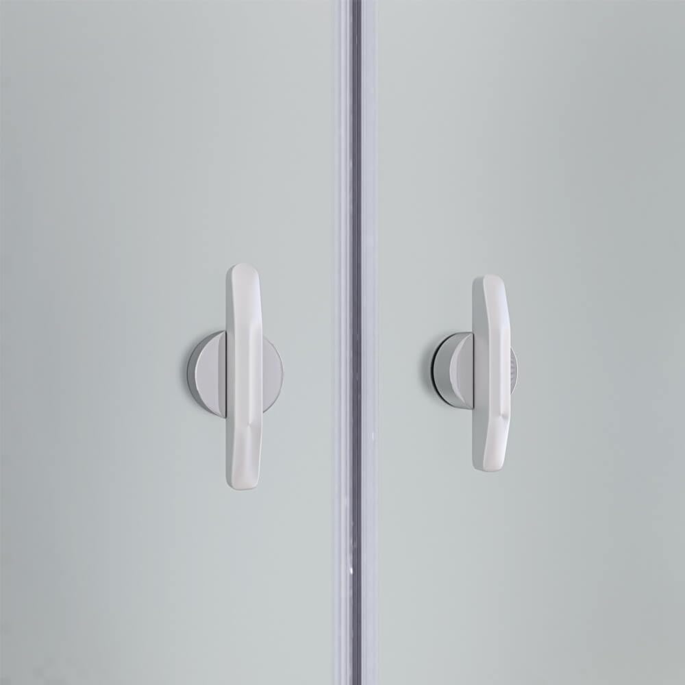 Home Deluxe - Duschabtrennung LAVEA - Milchglas - Maße: 90 x 195 cm - 6 mm nanobeschichtetes Sicherheitsglas, inkl. Scharniere und Montagematerial I - Duschtür Pendeltür Duschtrennwand Nischentür