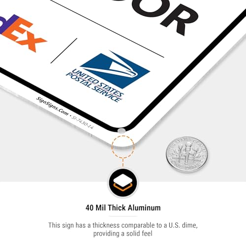 Image of Package Delivery Sign, Delivery Instructions All Package To Back Door Sign, 10x14 Inches, Rust Free .040 Aluminum, Fade Resistant, Made in USA