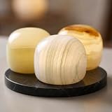 Lierlava Natural Marble Tap Lamp,Hand-Carved Stone Ambient Light,