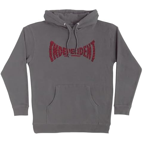 INDEPENDENT TRUCK COMPANY Pullover Hooded Sweatshirt Skull Span Skate Hoodie, Charcoal, Size: X-Large Cover