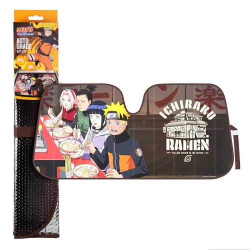 Naruto Shippuden Officially Licensed Windshield Sun Shade - Akatsuki Naruto Merch & Anime Accessories - Sunshade Car Windshield - 57 x 27
