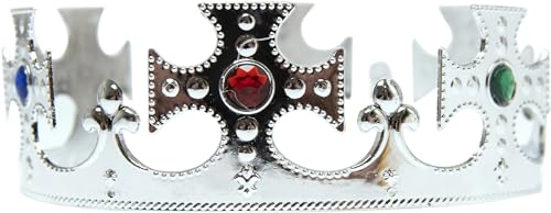 Adults Royal Silver Medieval King Crown Costume Accessory