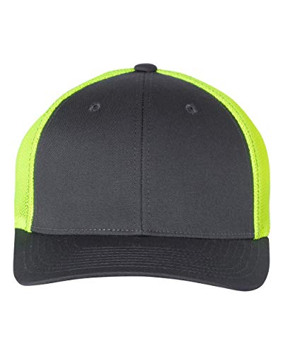 Richardson - Fitted Trucker with R-Flex - 110 - L/XL - Charcoal/ Neon Yellow