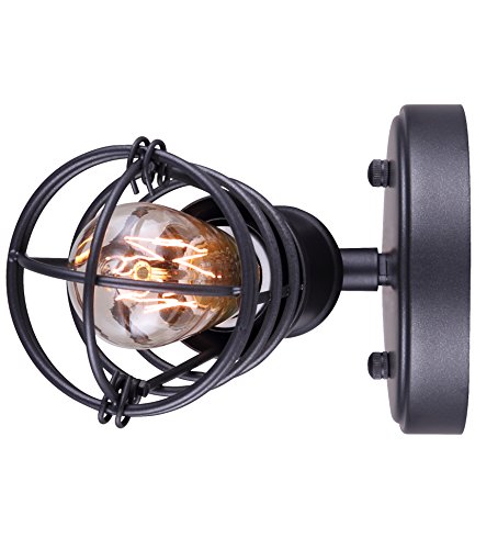CANARM LTD ICW611A01GPH Otto 1 Light Ceiling/Wall Graphite with Metal Cage Shade - Thumbnail 4