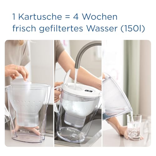 Foto von BRITA Wasserfilter Kanne Marella XL blau (3,5l) inkl. 1x MAXTRA PRO All-in-1 Kartusche – Wasser Filter zur Reduzierung von Kalk, Chlor, Blei, Kupfer & geschmacksstörenden Stoffen im Wasser