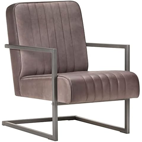 vidaXL Sillón de Cuero Auténtico Marrón Envejecido Cover