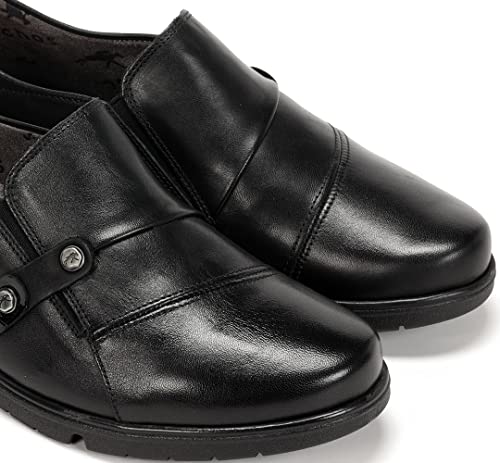 Fluchos Para Mujer. F1567 Zapatos De Piel F1567 Negro (40), 1 A 3Cm, Ninguno, Casual - 7