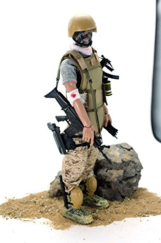 Army Action Figures,12" US Soldier Figure Military Playset for Boy Kids(Wounded Soldier)