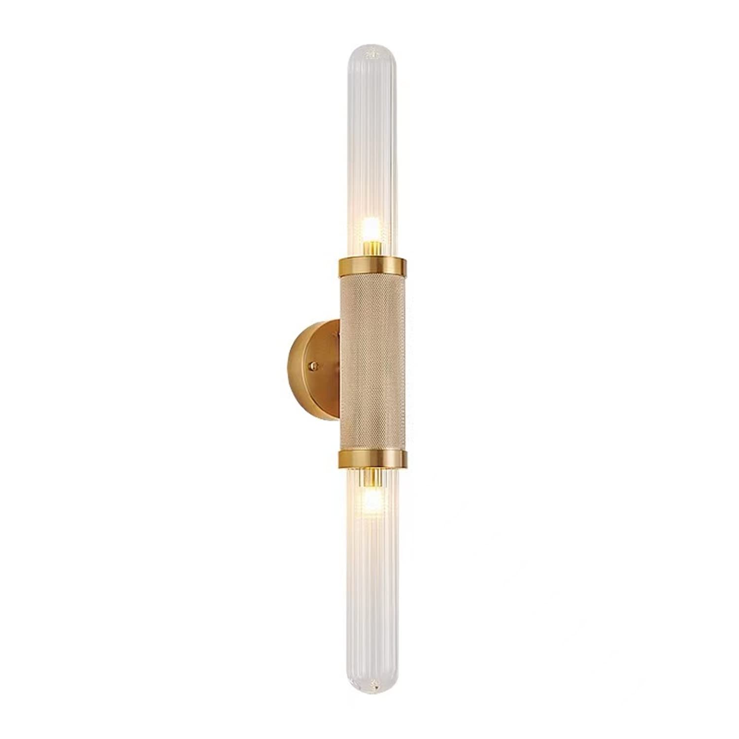 MESOVFCA Gold Wall Sconce,Crystal Sconces Wall Lighting with Antique Brass Finish, Glass Modern Indoor Wall Light for Living Room,Bathroom and Hallway