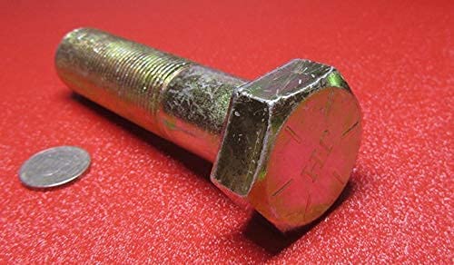 Grade 8 Zinc Yellow Plated Steel Bolts RH PT 1"-14 x 4.00 Length 1 pc