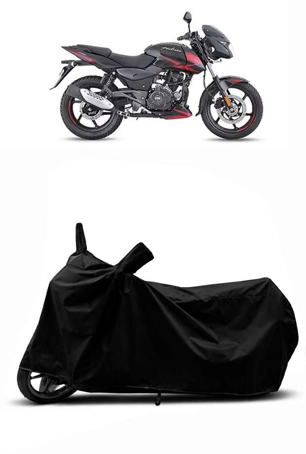 Image of Heavy Duty Waterproof Scooty & Bike Cover for Bajaj Pulsar 180 - UV Resistant, Dustproof & Rain Protection, All-Weather Outdoor Cover for Bikes & Scooty with Buckle Straps
