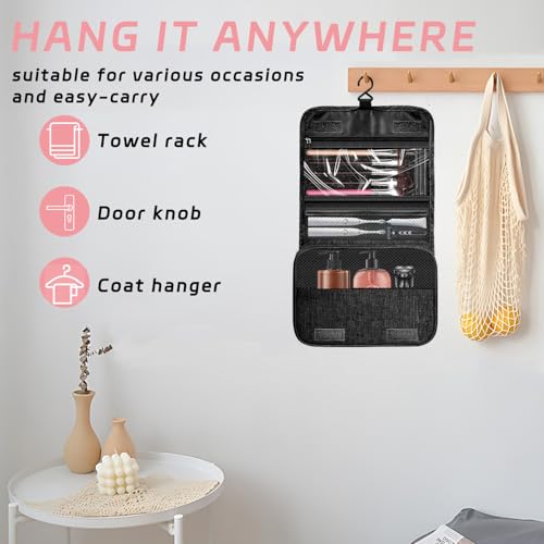 Image of Toiletry Bag Travel Bag with Hanging Hook for Women and Men,Black
