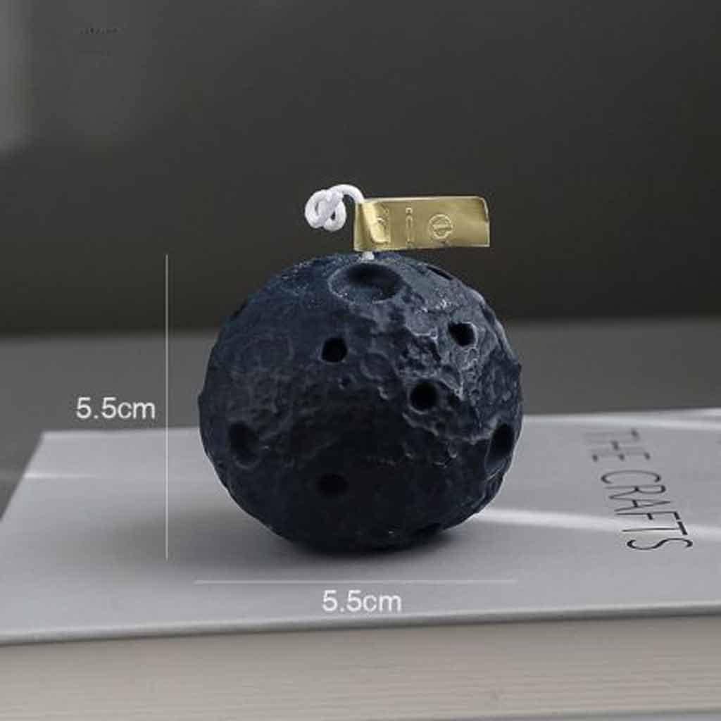 Home Decor Moon Candles Home Decor Accessories Living Room Candles Home Decor (Color : Black Size : 5.5CM)