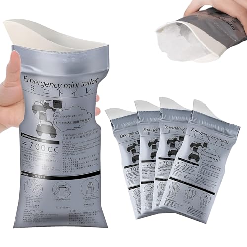 5er-Packurinbeutel Für Unterwegs,Urinbeutel Für Unterwegs Frauen,Taschen Wc,Auto Mobile Notfalltoilette, 700 Ml Gel-Urinbeutel, Für Campingtoilette, Reisen, Stau, Brechbeutel, Reisetoilette
