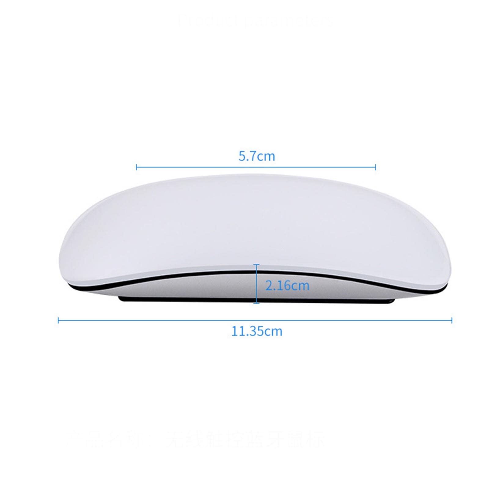 Mysz Mysz bezprzewodowa Mysz komputerowa do laptopa USB do gier Bluetooth Ergonomiczna mysz Urządzenie wskazujące Typu C Ładowane fotoelektryczne kółko przewijania dotykowego(White)