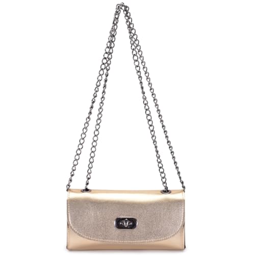 Bols aBalada Mini Bag Feminina Alça Transversal Noite (dourado)