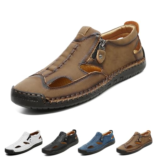 Men's Closed Toe Sandals, Mens Dress Sandals, Mens Orthopedic Hollow-Out Summer Sandal Male Shoe Casual Breathable