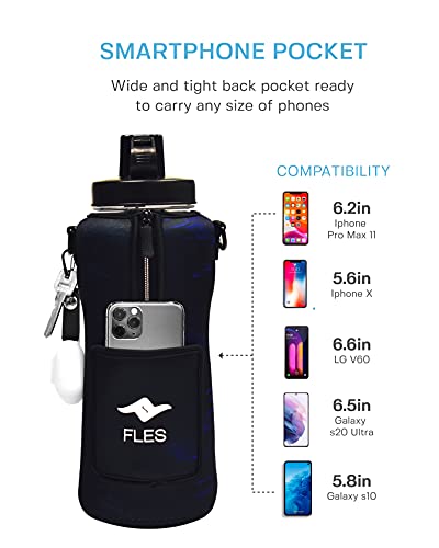 FLES - Borraccia con cannuccia e indicatore del