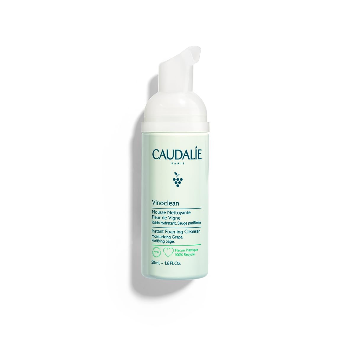 Caudalie Vinoclean Gentle Foam Cleanser 50ml - 50 mL, White, 50 ml (Pack of 1)