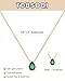 TDBSOQI Birthstone Necklace for Women, Dainty 18K Gold Plated CZ Diamond Emerald Green Teardrop Pendant Necklaces Non Tarnish Gold Simple Jewelry Birthday Gifts for Mom