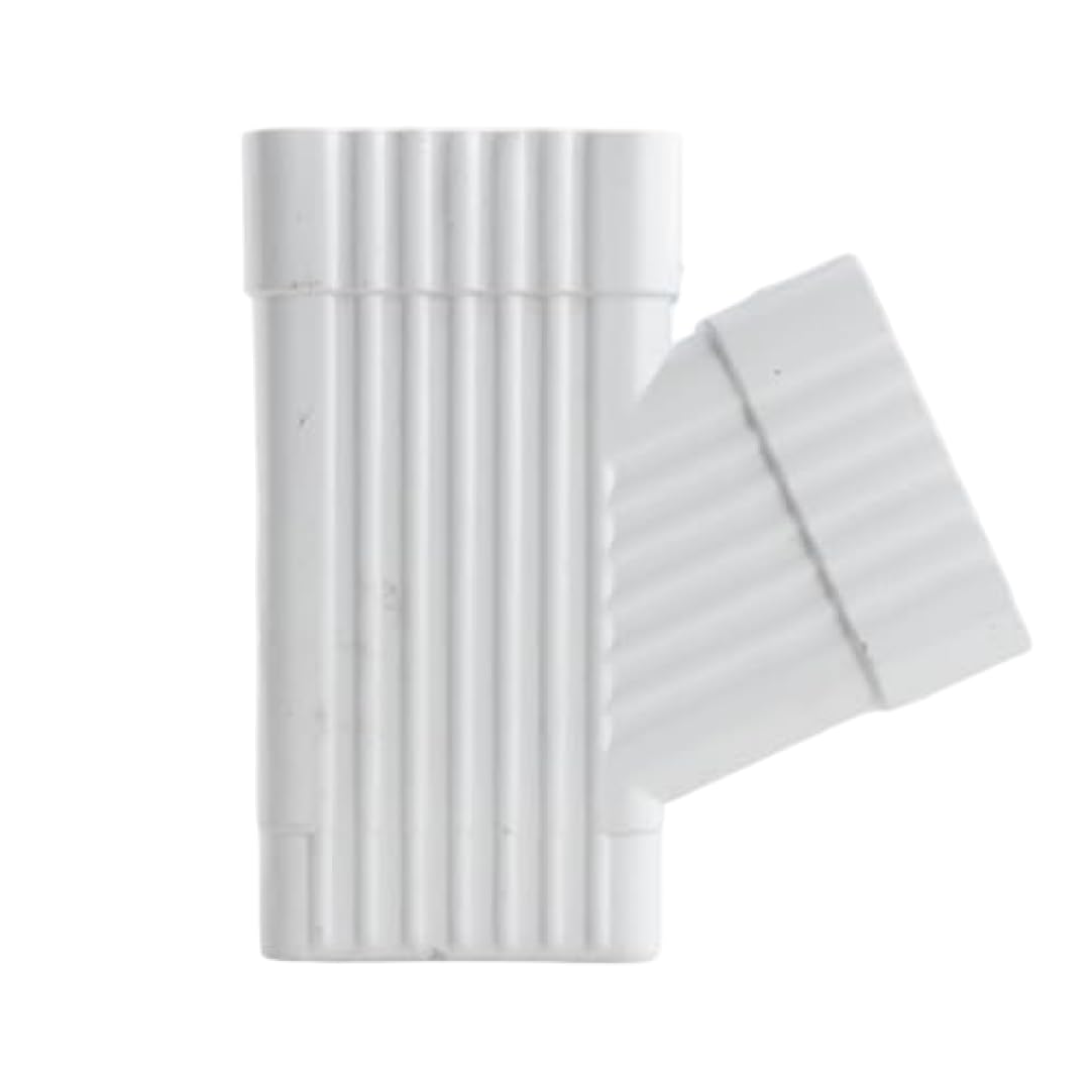 Takingup 50*80 Inclined Tee [White] Downspout Gutter Y Connector Diverter For Efficient Water Drainage Premium Aluminum Alloy Construction White For 5X8cm Downspouts, Gutter Downspout Diverter