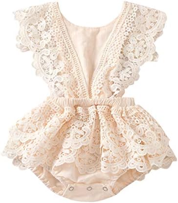 CIYCUIT Baby Girl Lace Romper Boho Clothes Newborn Photography Outfits