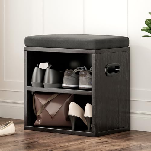 Farini Shoe Bench with Cushion and Storage for Entryway, Small
