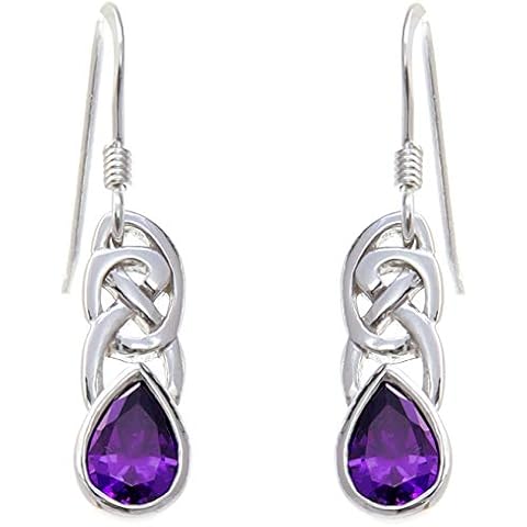 Sterling Silver and Amethyst Celtic Earrings and jewellery gift box Cover
