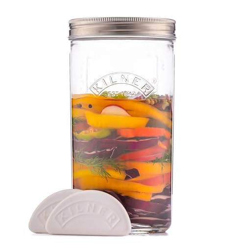 Kilner Fermentier Set | 1 Liter Glas mit Gärungsdeckel | einfaches Haltbarmachen von Gemüse | Fermeâ€¦ – Miniatur