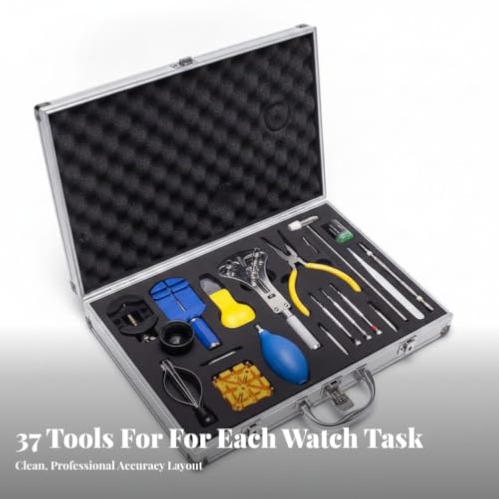 Professional Watch Repair Tool Kit with Aluminum Case