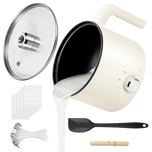 Starvortex Wax Melter for Candle Making Non-Stick 1 8L/60oz Large Electric Wax Melting Machine Pot with Wicks Wick Stickers Centering Device Spoon Candle Making Supplies - UK Plug