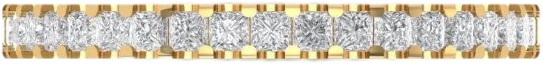 Clara Pucci 14K White Gold Wedding Band for Women | Stacking Classic Comfort Fit | Engagement Bridal Jewelry | 0.285 TCW Princess Cut Simulated Diamond (1.5mm)