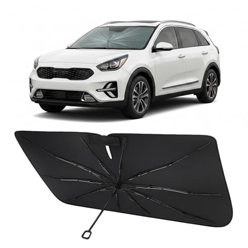 Image of Proadsy Custom Fit Windshield Sun Shade Umbrella for 2017-2022 Kia NIRO | Advanced Ice Crystal Material, -54F Cooler, Zero-Gap Sunblock, Instant Setup & Foldable Design for Summer Parking, Daily Use