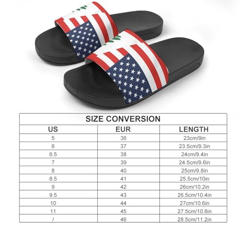 Flag of U.S. Lebanon Flag House Sandals Non-Slip Bathroom Slippers Beach Summer Shoes for Men Women2
