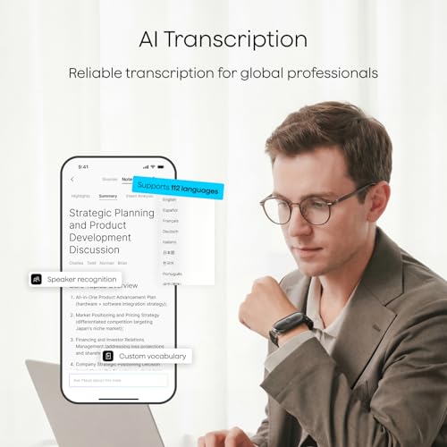 Image of Plaud NotePin S AI Voice Recorder, Wearable AI Notetaker, AI Transcribe & Summarize, Support 112 Languages, 64GB Audio Recorder for Meetings Interviews, Professionals, Teams, with 4 Accessories