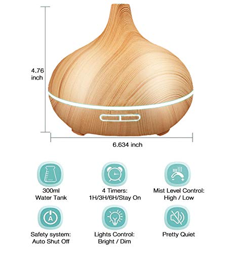 Cool Mist Humidifiers - Essential Oil Diffusers With 7 Lighting Options - Auto Shut Off Humidifiers For Bedroom, Home & Office #TOP2