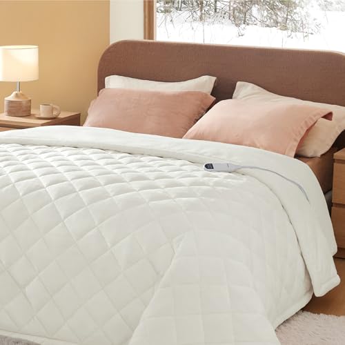 Image of Bedsure Electric Blanket Full Size - Heated Weighted Blanket Full with 6 Heat Settings, Fasting with 10 Time Settings & 8 Hours Auto-Off (72x84 inches, Ivory)