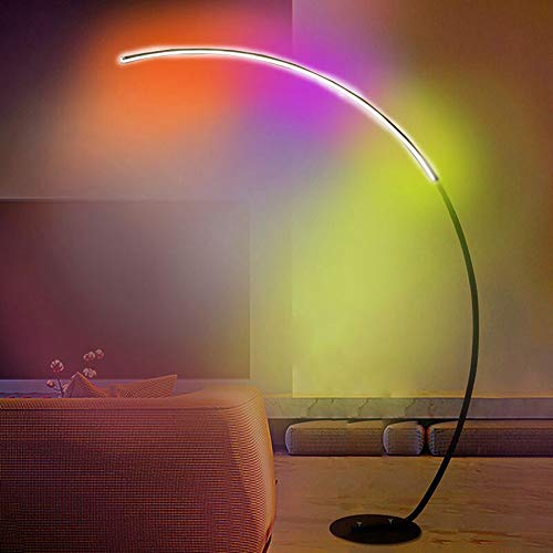 LANMOU Modern RGB Stehlampe LED Dimmbar Bogenlampe, LED Arc Stehleuchte mit...