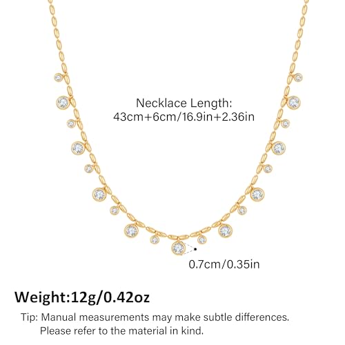 MIJENITI Dainty Gold Choker Pendant Necklace for Women Round Zircon Choker Necklaces for Her Fashion Jewerly — view 5